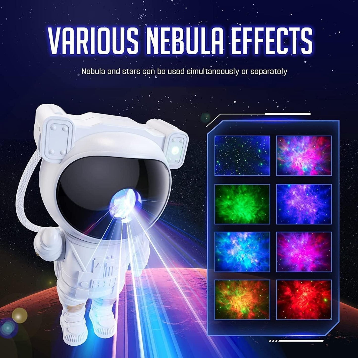 Astronaut Galaxy Projector - 360 Magnetic Head Rotation, Remote Control bae740-fe