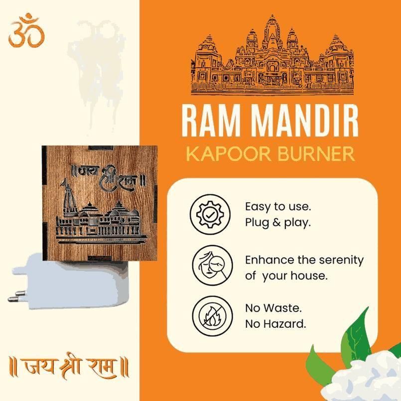 3-in-1 Ayodhya Ram Mandir Aroma Burner & Night lamp bae740-fe