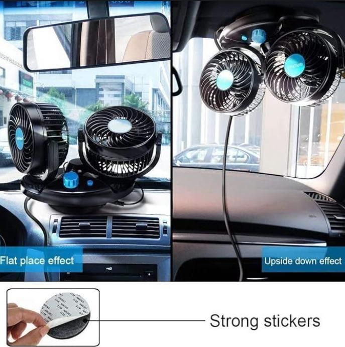 Car Air Circulation Fan 360� Rotatable Auto Car Cooling Fan bae740-fe