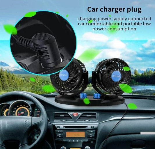 Car Air Circulation Fan 360� Rotatable Auto Car Cooling Fan bae740-fe