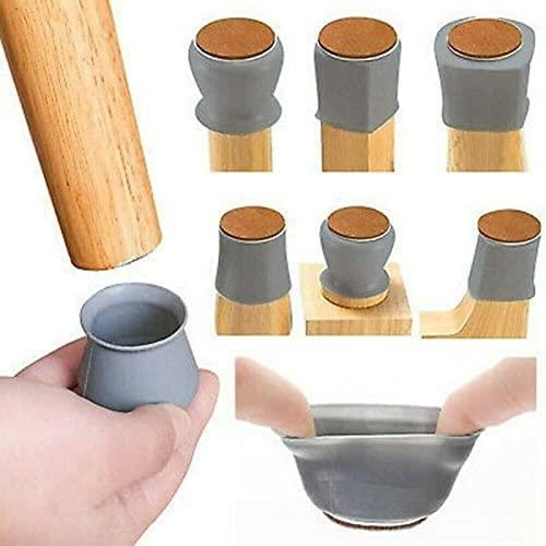 NOBILEA Silicone Chair Leg Protectors with Felt for Hardwood Floors (6PCS), Silicone Furniture Leg Cover Pad for Protecting Floors from Scratches and Noise, Smooth Moving for Chair Feet. bae740-fe