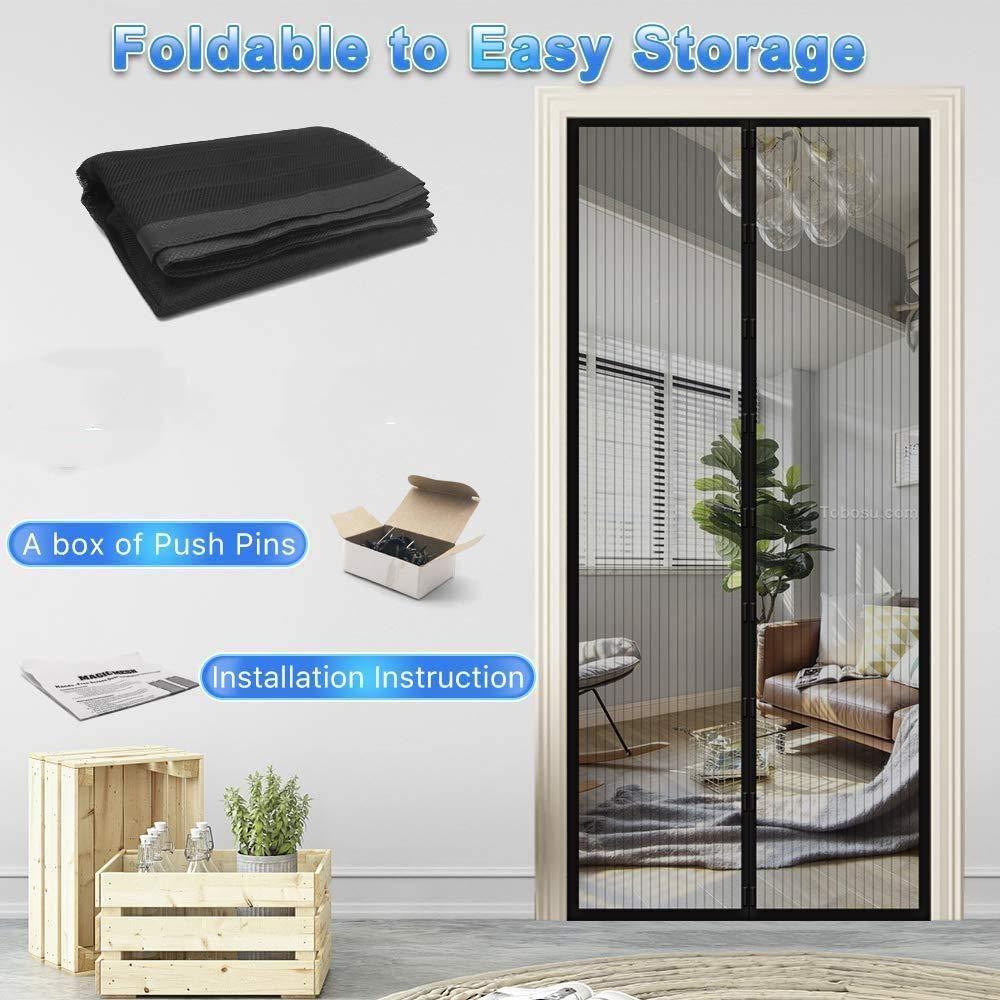 Door Curtain-Mesh Screen Net Home Magnetic Foldable Anti Mosquito Door Curtains bae740-fe