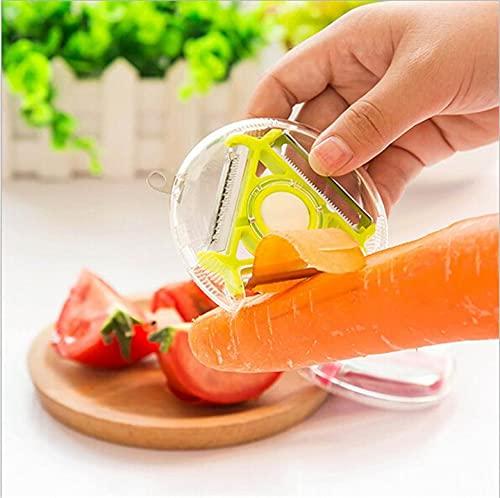 Vebetable Peeler-3 in 1 Magic Rotating Vegetable Peeler Slicer Shredder Julienne Cutter Stainless Steel Blade Grater Fruit Vegetable Tools bae740-fe