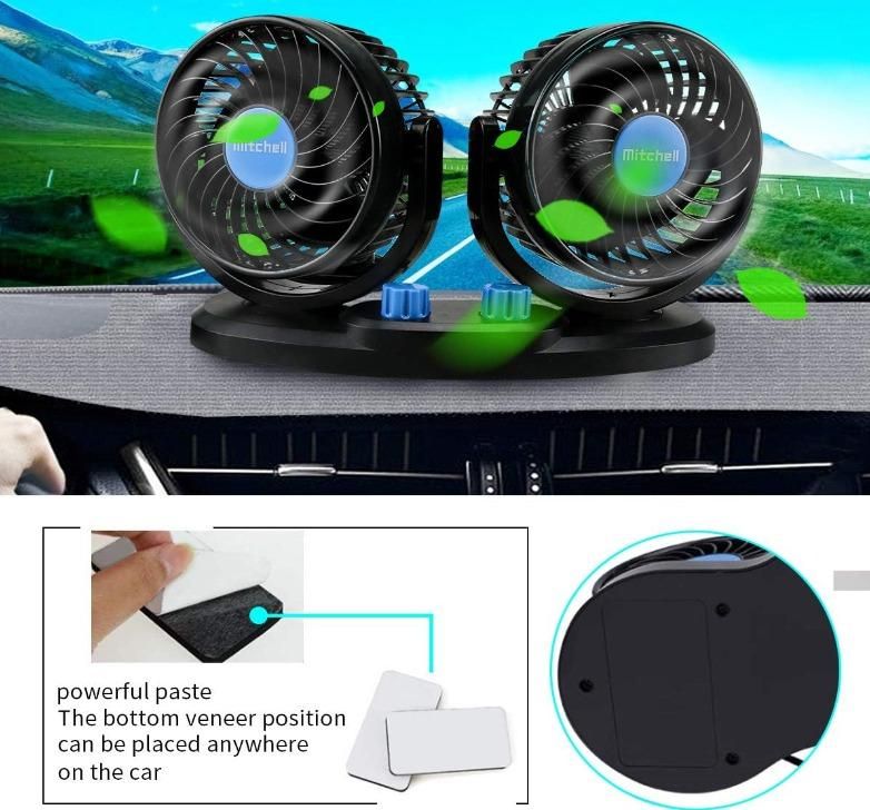 Car Air Circulation Fan 360� Rotatable Auto Car Cooling Fan bae740-fe