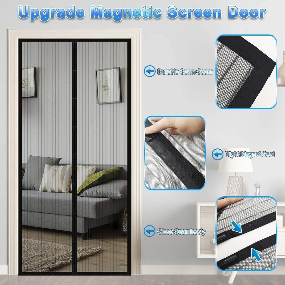 Door Curtain-Mesh Screen Net Home Magnetic Foldable Anti Mosquito Door Curtains bae740-fe