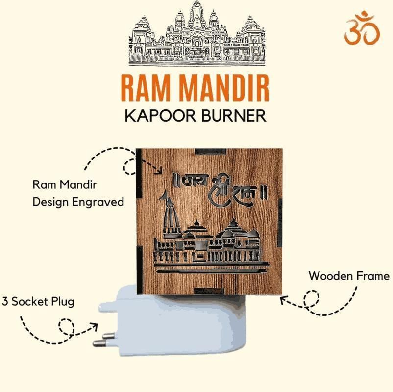 3-in-1 Ayodhya Ram Mandir Aroma Burner & Night lamp bae740-fe