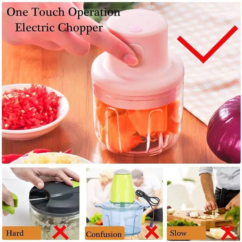 KolorFish Electric Mini Garlic Chopper 250ml Electric Vegetable Chopper bae740-fe