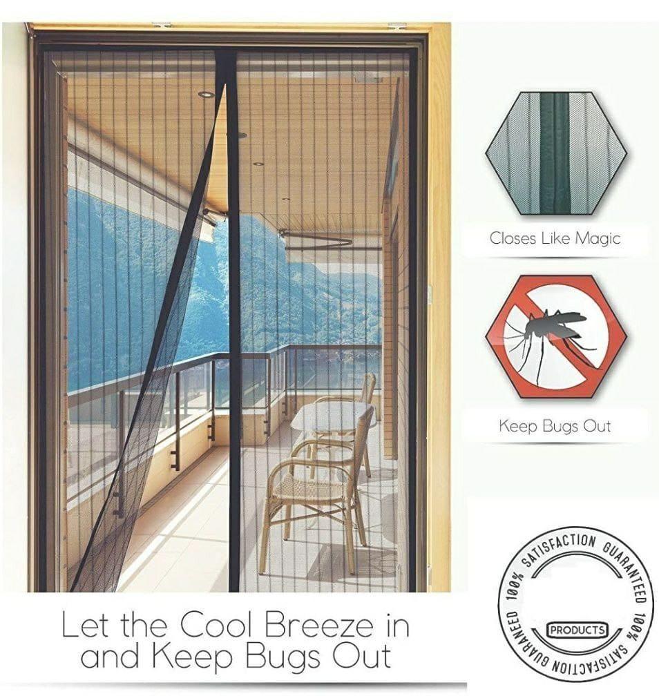 Door Curtain-Mesh Screen Net Home Magnetic Foldable Anti Mosquito Door Curtains bae740-fe