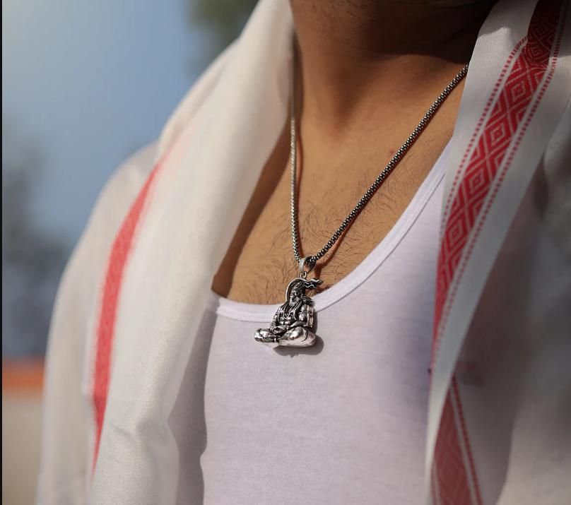 Hanuman Silver Locket With Chain bae740-fe