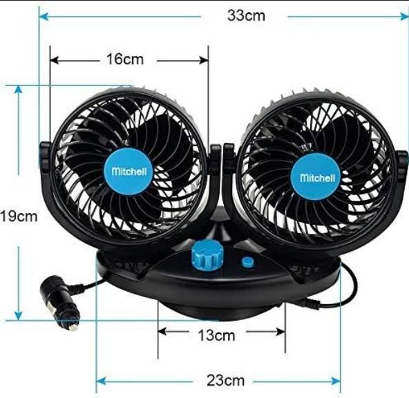 Car Air Circulation Fan 360� Rotatable Auto Car Cooling Fan bae740-fe