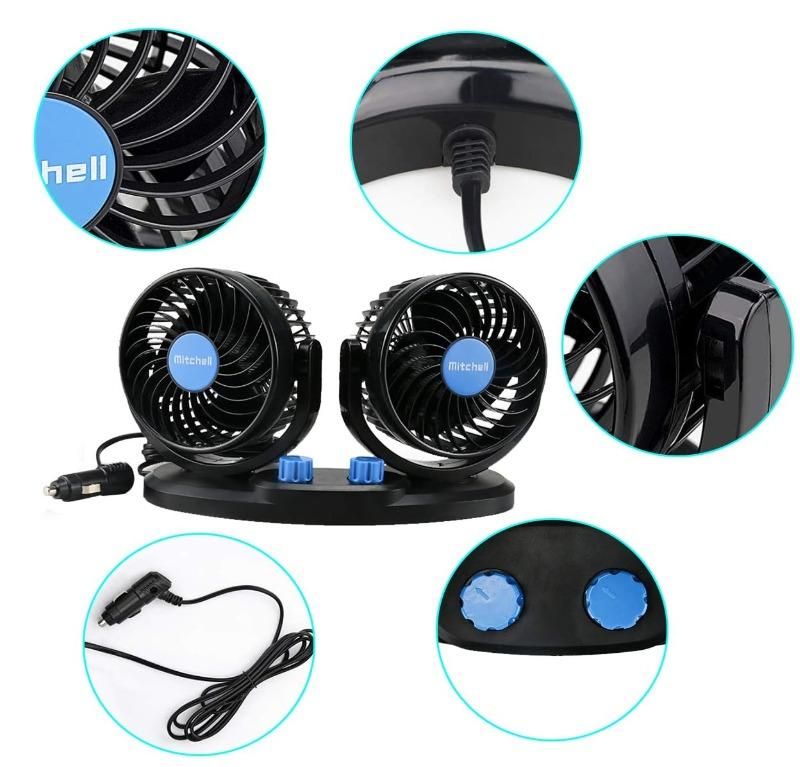 Car Air Circulation Fan 360� Rotatable Auto Car Cooling Fan bae740-fe