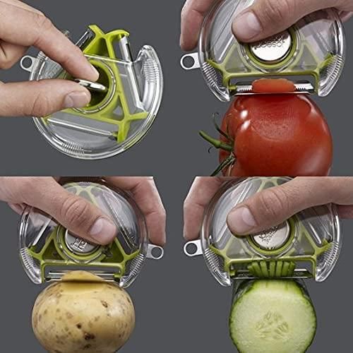 Vebetable Peeler-3 in 1 Magic Rotating Vegetable Peeler Slicer Shredder Julienne Cutter Stainless Steel Blade Grater Fruit Vegetable Tools bae740-fe