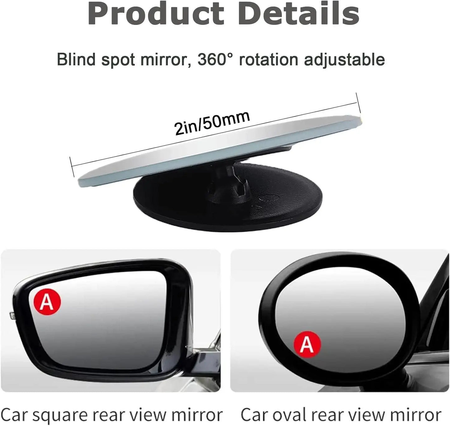 2" Round Wide Angle Blind Spot Mirror bae740-fe